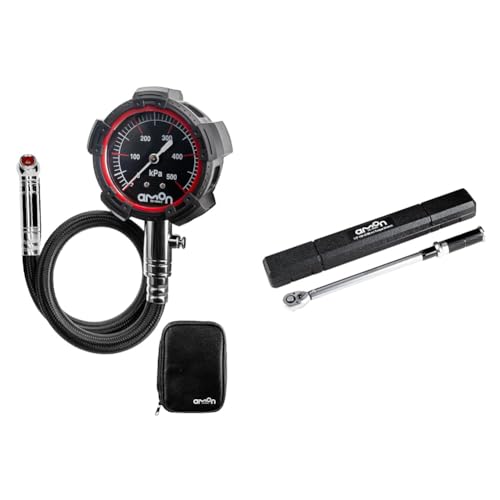 【セット買い】エーモン(amon) エアゲージ スタンダードグレード タイヤゲージ 空気圧 測定 ゲージ径φ51mm ソフトケース付 8821 + Amazon.co.jp限定 エーモン(amon) トルクレンチ 差し込み角12.7mm 自動車のタイヤ交換