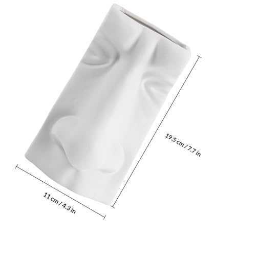Vase en céramique blanc visage haut de gamme style moderne - 3
