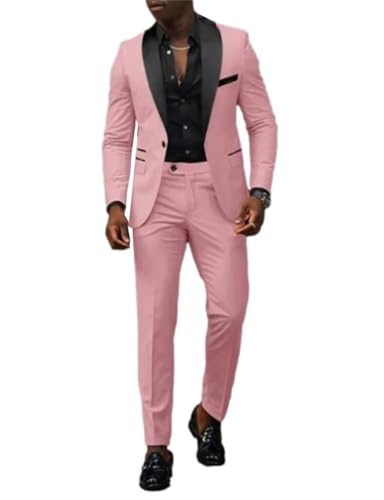 Costume homme 2 pièces à un bouton et col châle pour mariage et grandes occasions