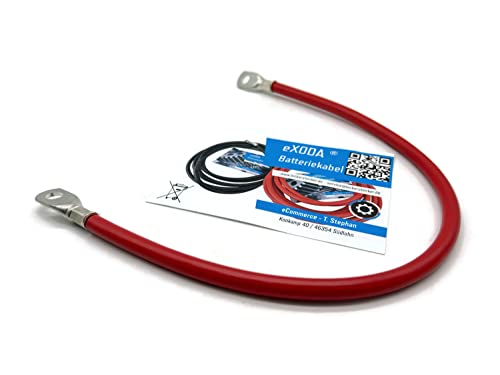 EXODA Câble De Batterie 50cm Cuivre 25 Mm² Avec Cosses à Œillets M10 - Haute Qualité Flexible