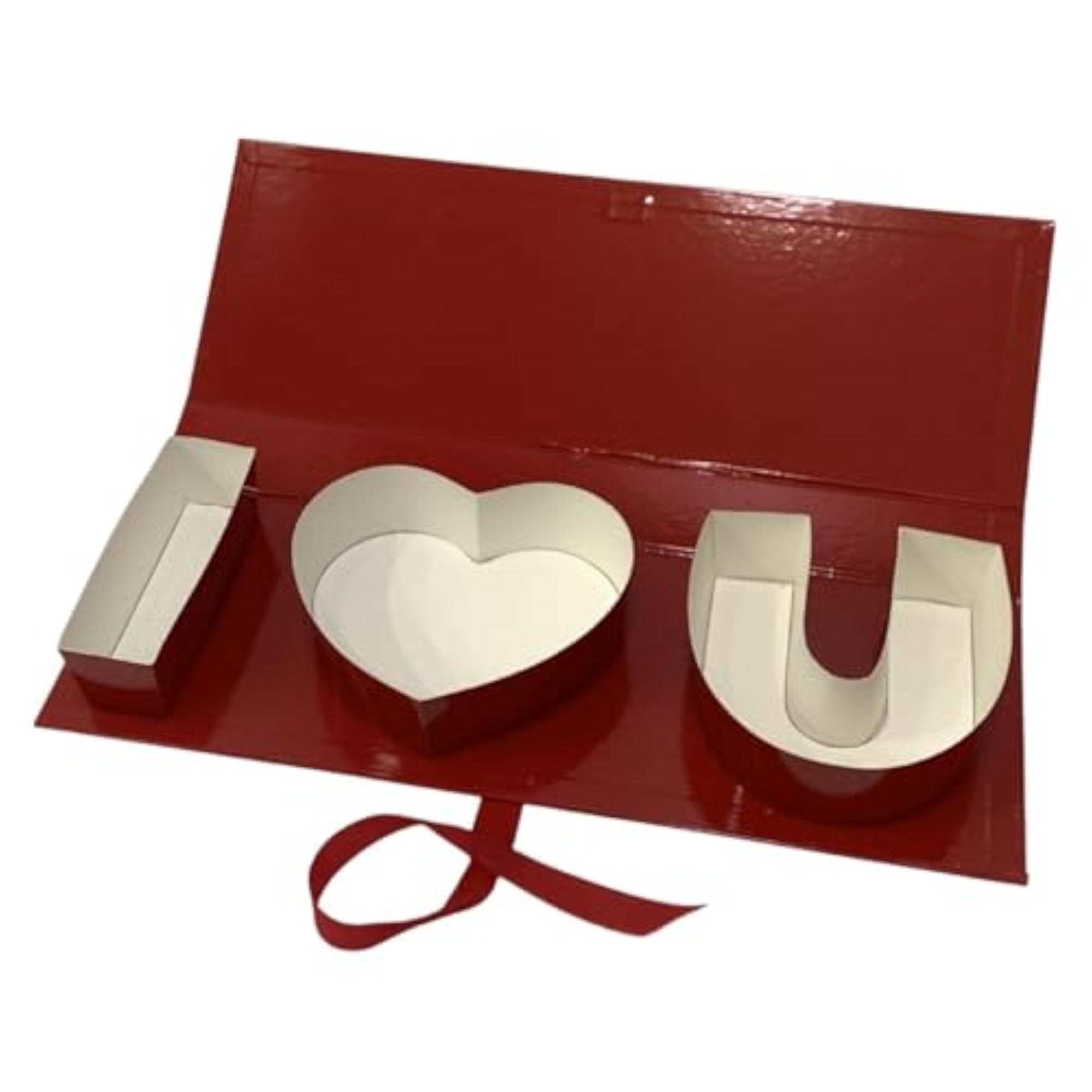 Premium Cardboard Flower Gift Box for Anniversaries, Red