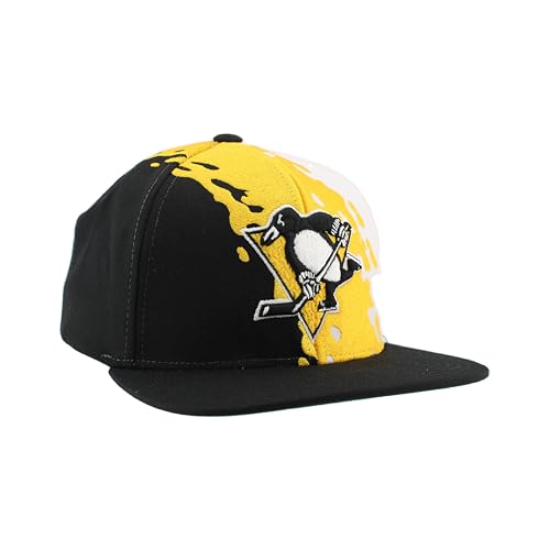 Image of ZHATS NHL Unisex-Adult NHL Officially Licensed Adjustable Snapback Hat Flat Bill Z11 Retro Paintbrush