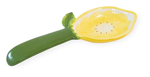 Boston International Ceramic Spoon Rest, 10-Inches, Lemon Drop #TOP27