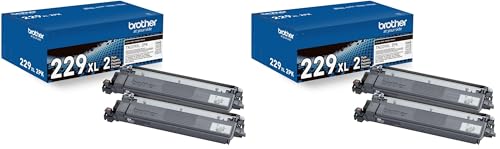 Image of Brother Genuine TN229XL2PK Black High Yield Printer Toner Cartridge 2-Count - Print up to 3,000 Pages Each(1), High Yield (Pack of 2)