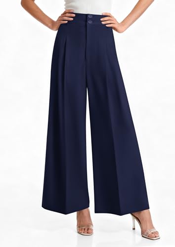 Image of PRETTYGARDEN Women's High Waisted Wide Leg Dress Pants