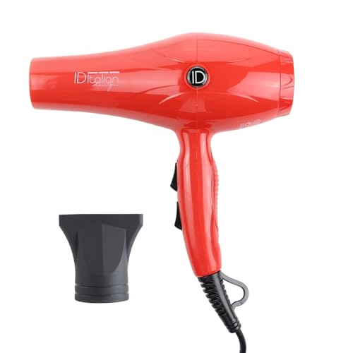 ID Italian Design - Asciugacapelli Rosso | 2600 con motore AC durevole, potenza di 2600 W, beccuccio ad alta precisione e 3 modalità di calore