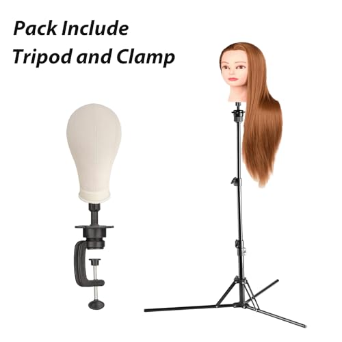 image for PECGMZJ 63 Inch Mannequin Head Stand Wig Stand Tripod,Foldable Adjusta