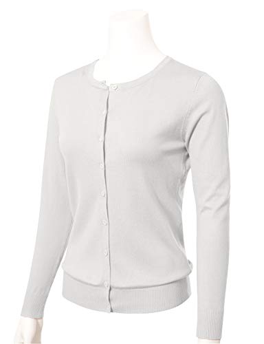 Image of Allsense Women's Long-Sleeve Crewneck Cardigan | Classic Button Down Sweater, Soft Fine Knit, Lightweight