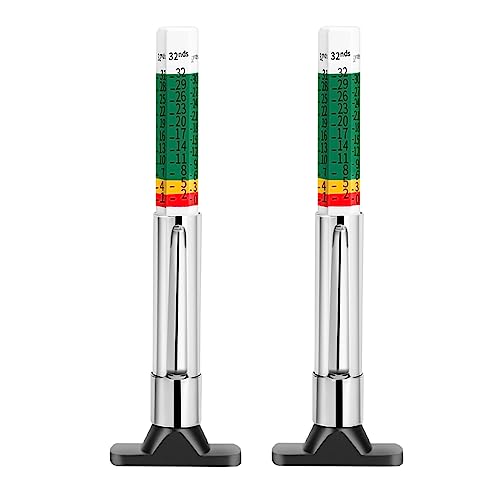 Tire Tread Depth Gauge,Tire Tread Gauge Color Coded,Tread Depth Gauge in 1/32 inch(Pack of 2)