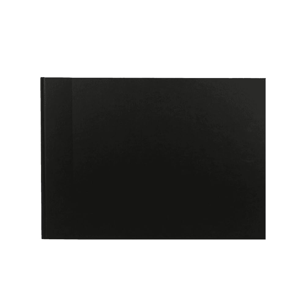 Seawhite Black A3 Landscape Sketchbook With White Cartridge Paper - Suitable For Pencils, Pastels, Charcoal, Light Washes - Ideal For Students And Professional Artists