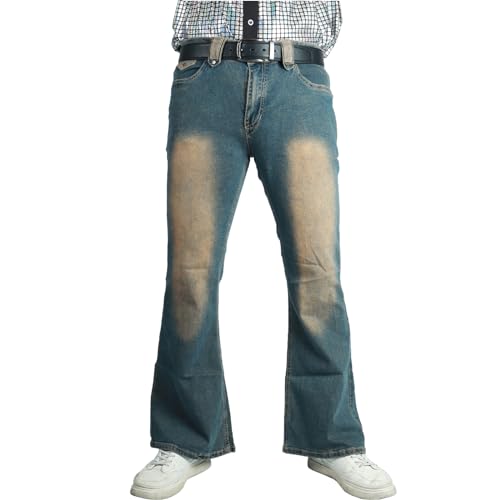 Mens Bell Bottom Pants 70s Disco Outfit Vintage Pants High Waisted Flare Jeans