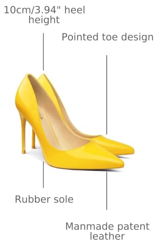 Image of COLETER Women's 4 Inch Pumps Pointed Toe Dress Shoes Slip On Stiletto Pumps | Closed Toe Stiletto High Heel Pumps, Elegant Dress Heels for Business Casual, Formal, Evening Party