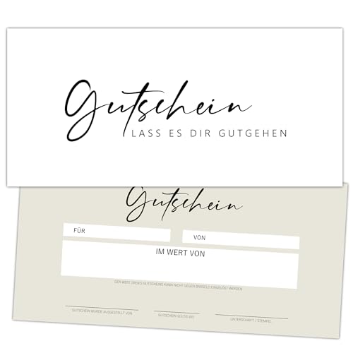 Kackspecht 25 Blank Vouchers to Fill Yourself Nail Studio Hairdresser Cosmetics Massage Wellness Foot Care Blank Voucher Template Voucher Card Gift Voucher