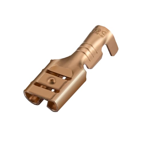 Heschen terminales hembra de empalme rápido de 6,3 mm, conector de crimpado, no aislado, 100 unidades