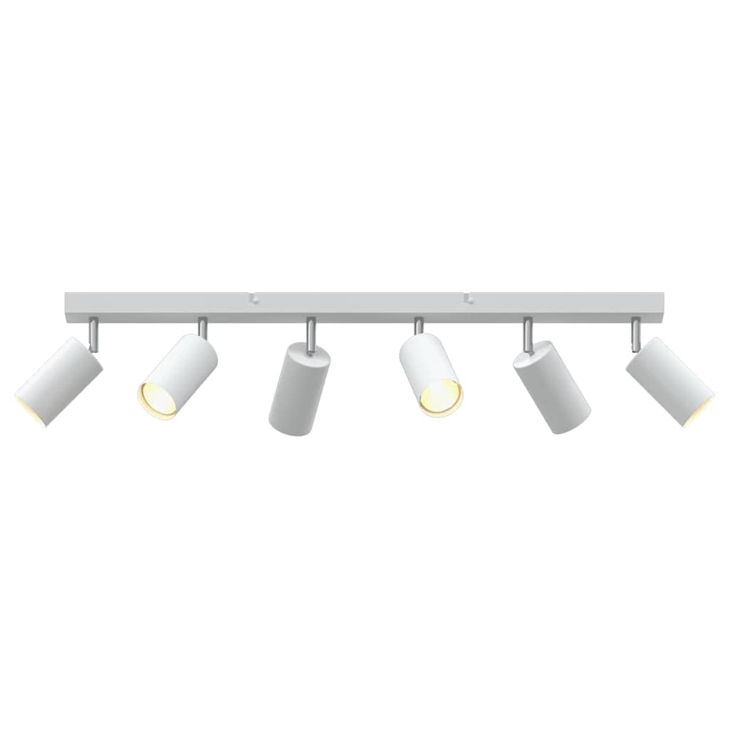 vidaXL Foco de techo con focos Blanco 73 x 6 x 16 cm Metal | Tiene 6 luces ajustables para que las uses como quieras, Diseñado para ahorrar energía sin perder brillo,