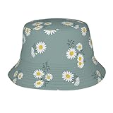 Small Daisy Green Chrysanthemum Flower Bucket Hats Fashion Sun Cap Packable Outdoor Fisherman Hat for Women and Men