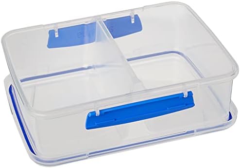 Sistema 1720ZS KLIP IT Large Split Food Container, 2 L, Transparent/Blue, 2 Litre