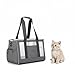 Breathable Pet Carrier Bag, Gray L, Portable Travel Tote for Cats and Dogs, Transparent Handbag, Holds Up to 11 Lbs / 5 Kg, 17.3 X 6.7 X 11.4 in / 44 X 17 X 29 Cm
