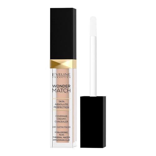 Eveline Cosmetics Wonder Match Wonder Match Liquid Concealer No 15 Natural with Hyaluronic Acid, Thermal Water & Amazonian Clay - Anti-Aging, Hydrating Formula