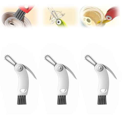 3 in 1 Cup Lid Cleaning Brush,3 in 1 Multipurpose Bottle Gap Cleaner Brush,2024 New Water Bottle Cleaner Brush,Crevice Cleaning Brush for Bottle Gap Tight Spaces Cup (3PCS-C)