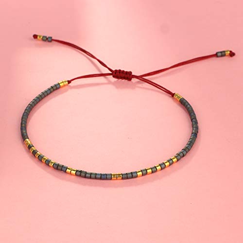 Image of C.QUAN CHI Handmade Friendship Beaded Bracelet Adjustable Colorful Miyuki Beads Bracelet
