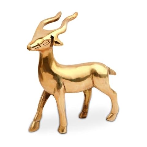 TREEMAISON Small Brass Deer Statue for Decor Cover