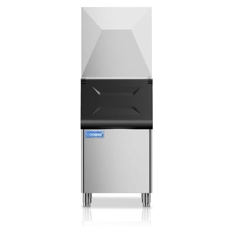 ICECASA Commercial Ice Maker Machine Stainless Steel ETL Certificated 400 lbs/24H Ice with 267 lbs Storage Ice Maker Machine Capacity-Ideal for Hotels, Bars, Restaurants Cover