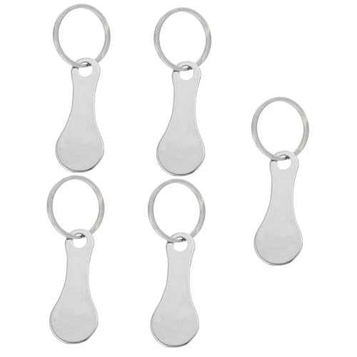 Housoutil 5 Piezas Token de Carro de Inoxidable con Extractor Portátil para Supermercado Accesorio Práctico para Carritos