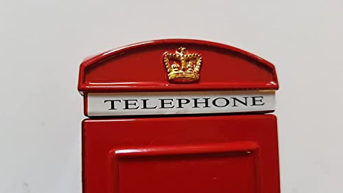 2 UR DOOR Rote Telefonzelle Spardose, Bank-Souvenir, Zinkdruckguss, London-Souvenir mit Union Jack, Sammlerstück mit leicht zugänglicher Kappe für Kinder und Erwachsene, unverwechselbare Größe: 14 x 6