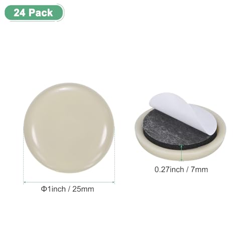 Image of M METERXITY 24-Pack Furniture Sliders, 1 inch Diameter EVA Foam Felt Pad Self-Adhesive Mover Glides for Carpet /Chair /Tables, Furniture Round Pads Floor Protectors [White]