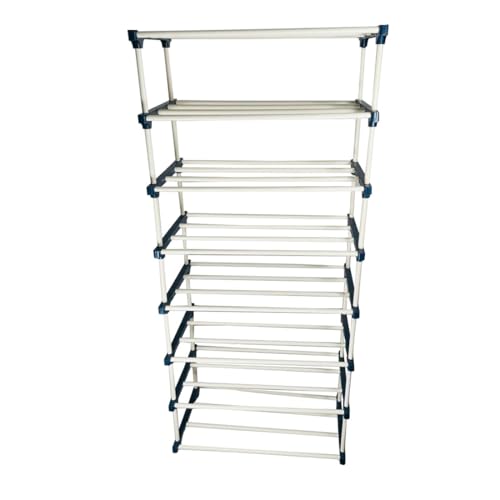 Image of TURBOMAX 8 Tier Plastic Book Shelf Tall Narrow Storage Rack for Kids and Adults Modern Bookshelf Unit for Nursery, School, Home, and Office, Floor Mount Open (8 Layer)