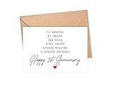 DiandDesignGift Happy 1st Anniversary Card - 1 Year Wedding Anniversary Card Gifts - Idea For Boyfriend - For Husband - For Wife - For Girlfriend - For Bestie - For Boss - For Colleagues