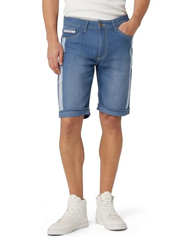 Image of The Indian Garage Co Men Slim Fit Solid Mid-Rise Denim Shorts