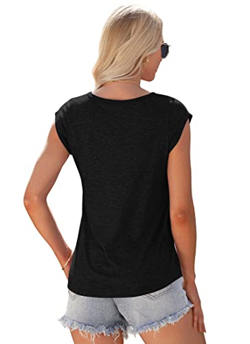 Womens Summer Cap Sleeve T-Shirt Casual Loose Fit Tank Tops 20252