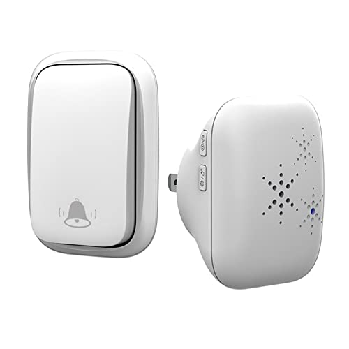 Fenteer Campainha sem fio toque autoalimentado para, BRANCO