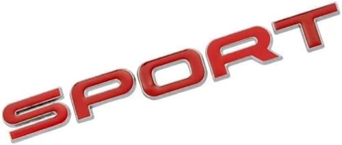 1 emblema deportivo de metal 3D con letras para portón trasero, tapa de bota, emblema especial para SUV y automóvil deportivo (rojo)
