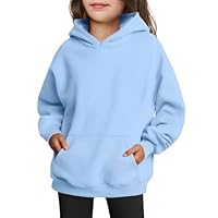 Arshiner Girls Oversized Hoodies Fleece Pullover Sweatshirts Sweatshirts Kids Light Blue Cute Outfits Fall Winter Clothes Size 12-14