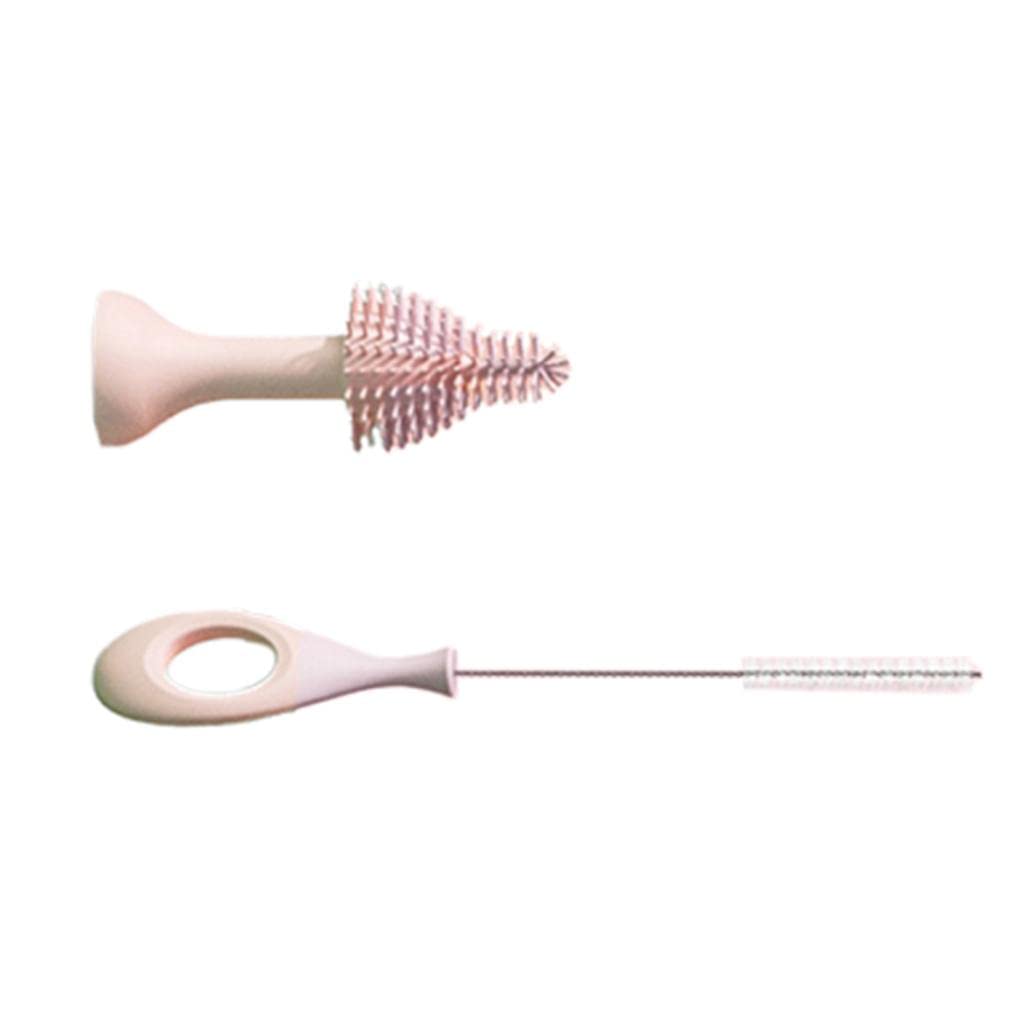 Brosse électrique pour Biberons en Gel de Silice, Pailles Manuelles, Nettoyeur de Biberons électrique pour Bébés et Jeunes Enfants, PIink