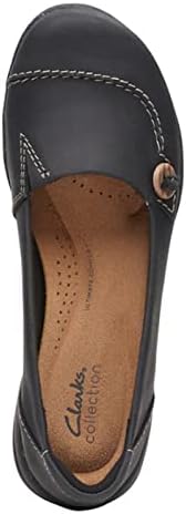 Clarks Women's Roseville Sky Loafer, Black Leather, 7.5 | Image 6