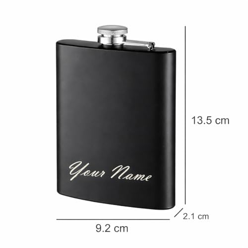 Image of Celebr8 Personalized Stainless Steel Hip Flask (210 ml) | Name Engraved Portable Pocket Bottle | Flask for Whiskey, Vodka & Beverages | Birthday Gift for Husband, Boyfriend & Friends | Gift for Dad