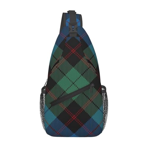 Dyale Scottish Clan Guthrietartan Plaid Pattern Fashionable, Portable, And Large Capacity Men'S Casual Cross Chest Bag