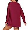 APEIYU Women's Sweatshirts Long Sleeve Tops for Ladies Sweatshirts Round Neck Loose Sweatshirts Casual Knit Pullover Wine Red XXL #2