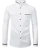 ♕ Hemd herren herbst hat normaler Passform, der hilft, die schulternlinie zu verändern, temperament verbessern. Der einzigartige Stehkragen kann Männern einen Gentleman-Look verleihen.