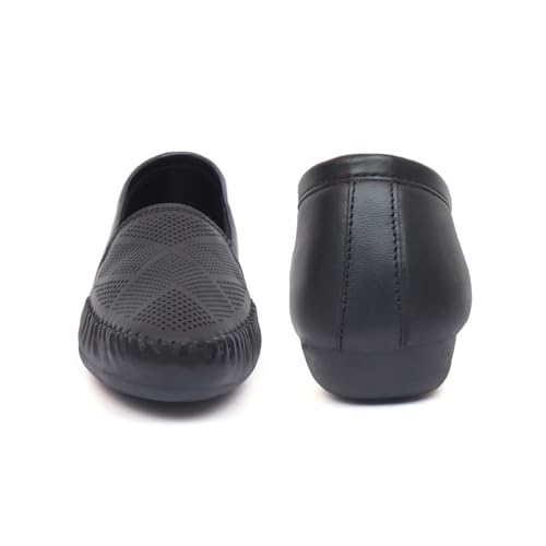 Image of Zoom Shoes Genuine Burnished Leather Brogue Bellies for Women and Girls ZVTR-01 | Ideal for Casual Events, Parties, and Ethnic Looks | Memory Cushioned Insole with Anti-Slip Sole