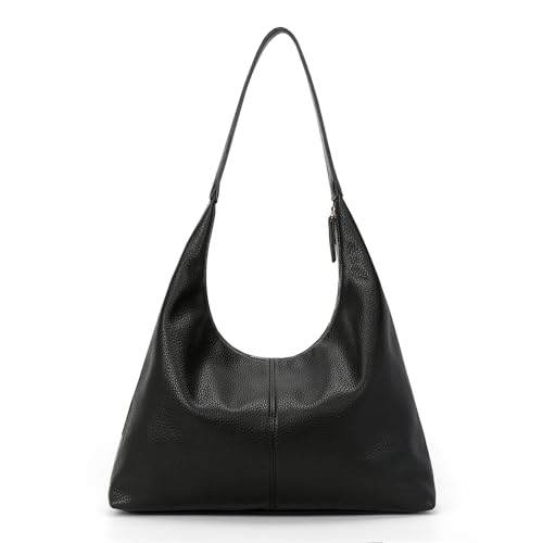 Imagen de GSenhui Hobo Bag Bolso de Cuero Suave Bolso Vintage Bolso de Mano Uni Bolso de Hombro para Mujer Slouchy Tote Bag Shoulder Bag para Mujer
