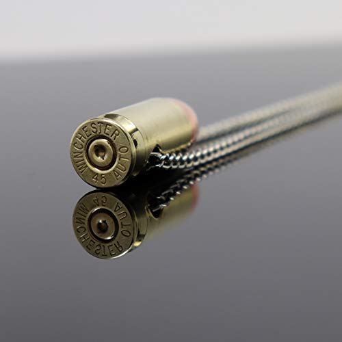 Real Metal 45 Caliber Bullet Necklace Hand Polished Brass and Copper Finish 24 Inch Neck Chain4