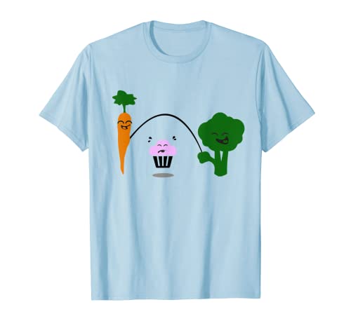 Carrot Cupcake Brócoli Funny Jump Rope Fitness Camiseta Camiseta