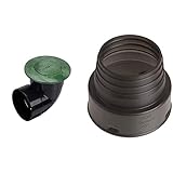NDS 422G 4' Pop Up Drainage Emitter with Elbow, 4 Inch, Color May Vary & 451 4' Corrugated Hub Adaptor, Black