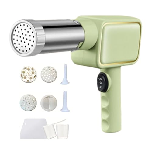 livre F Fityle Machine à pâtes électrique portative à 9 têtes, ustensile de Cuisine, Presse à pâtes portative, Machine à Nouilles, pour Macaronis, lasagnes, Vert