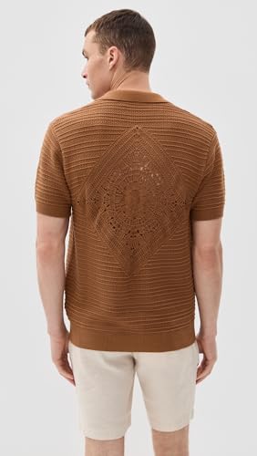 Men's César Panelled Crochet Stripe Cardigan3